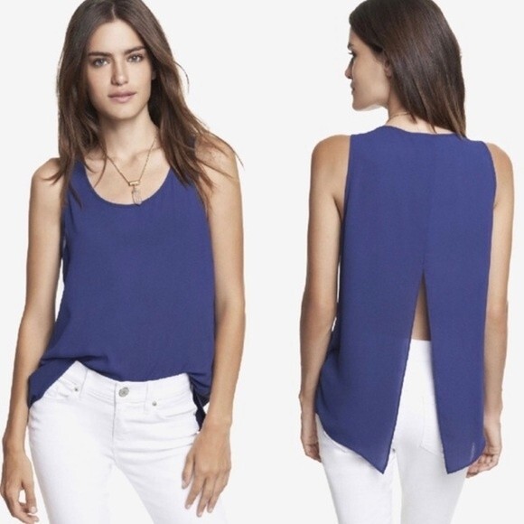 Express navy blue split back tank size small - Picture 1 of 4